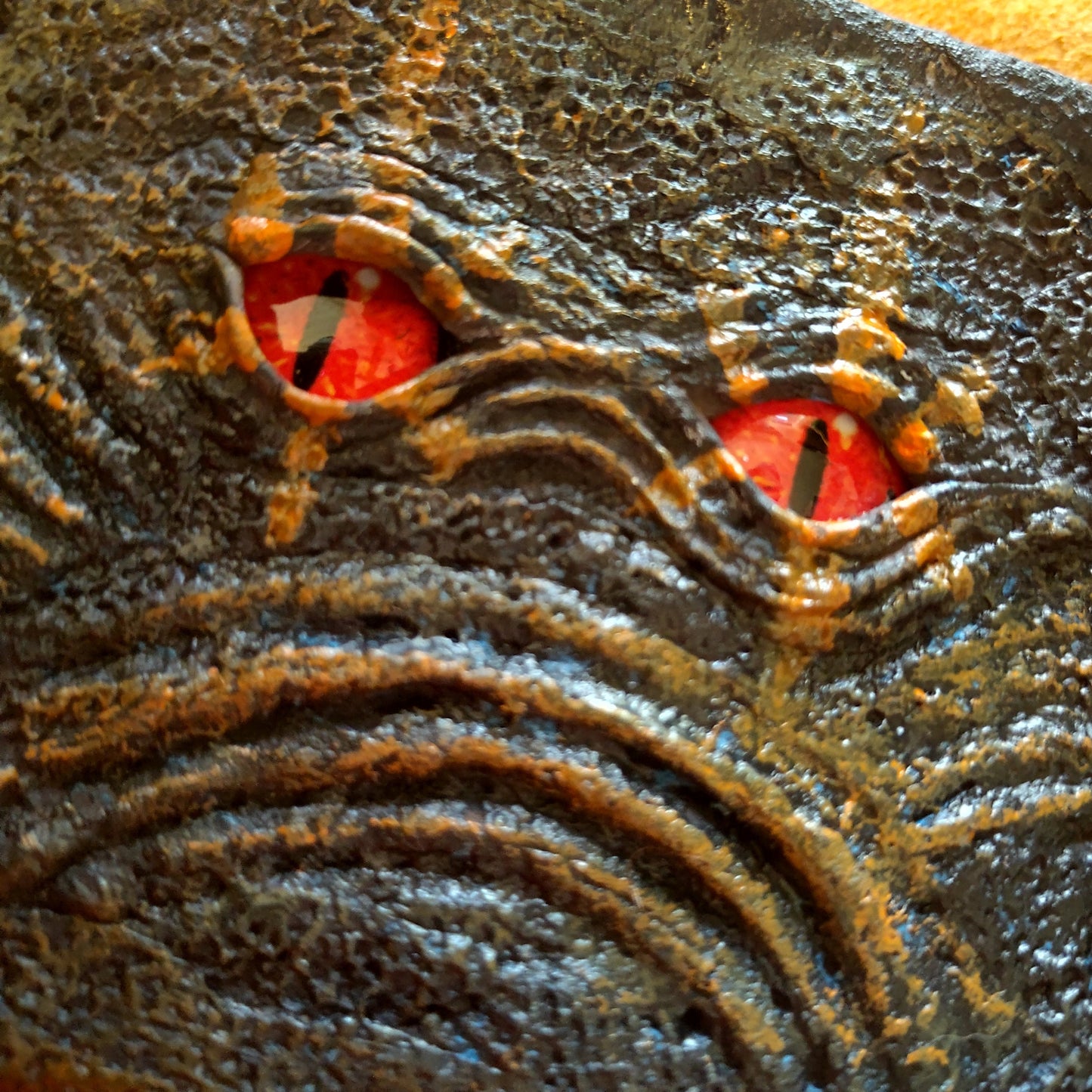 Monster face - Green Troll Fur wallet- Necromonicon - Oz - demon eyes - wallet.