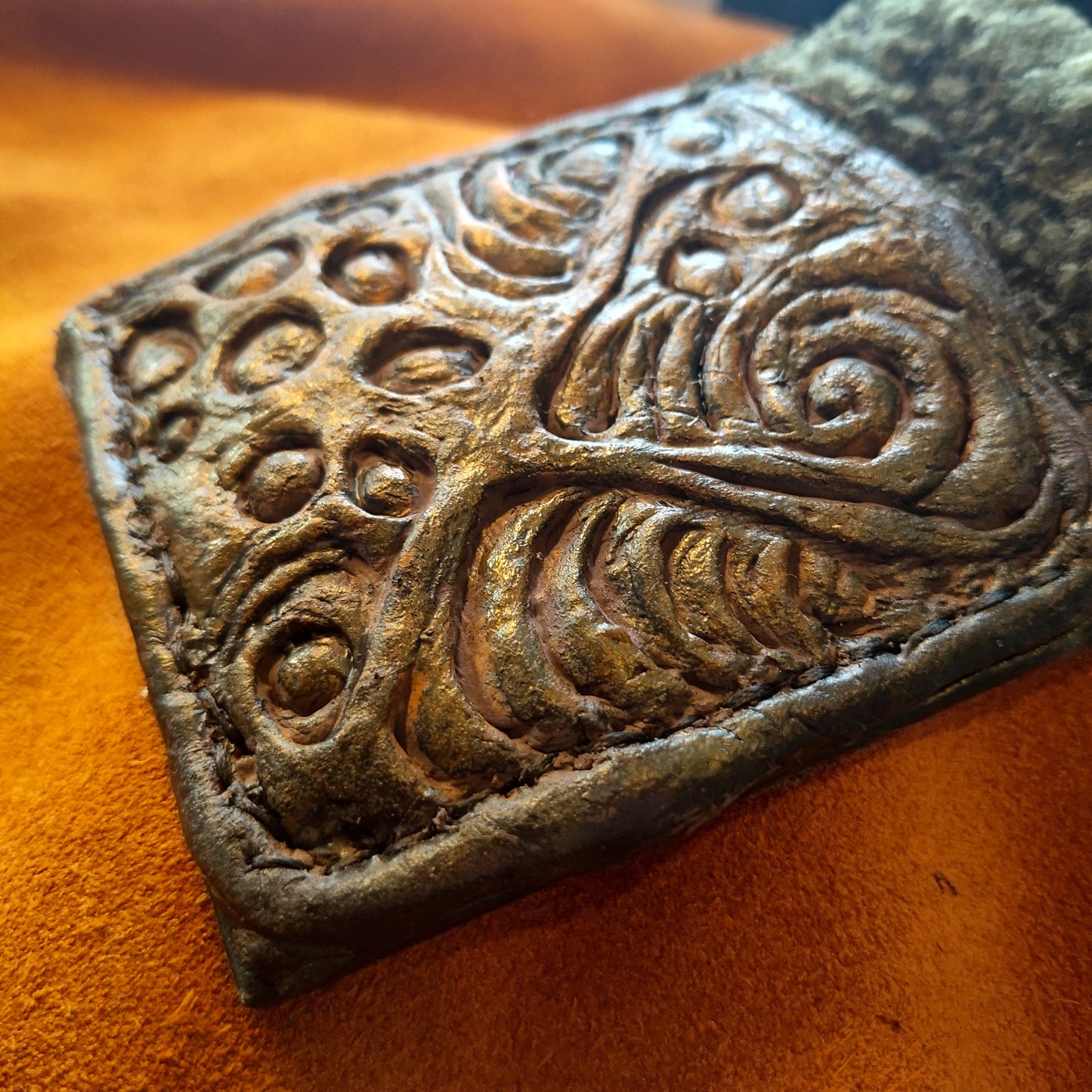 Monster face - Green Troll Fur wallet- Necromonicon - Oz - demon eyes - wallet.