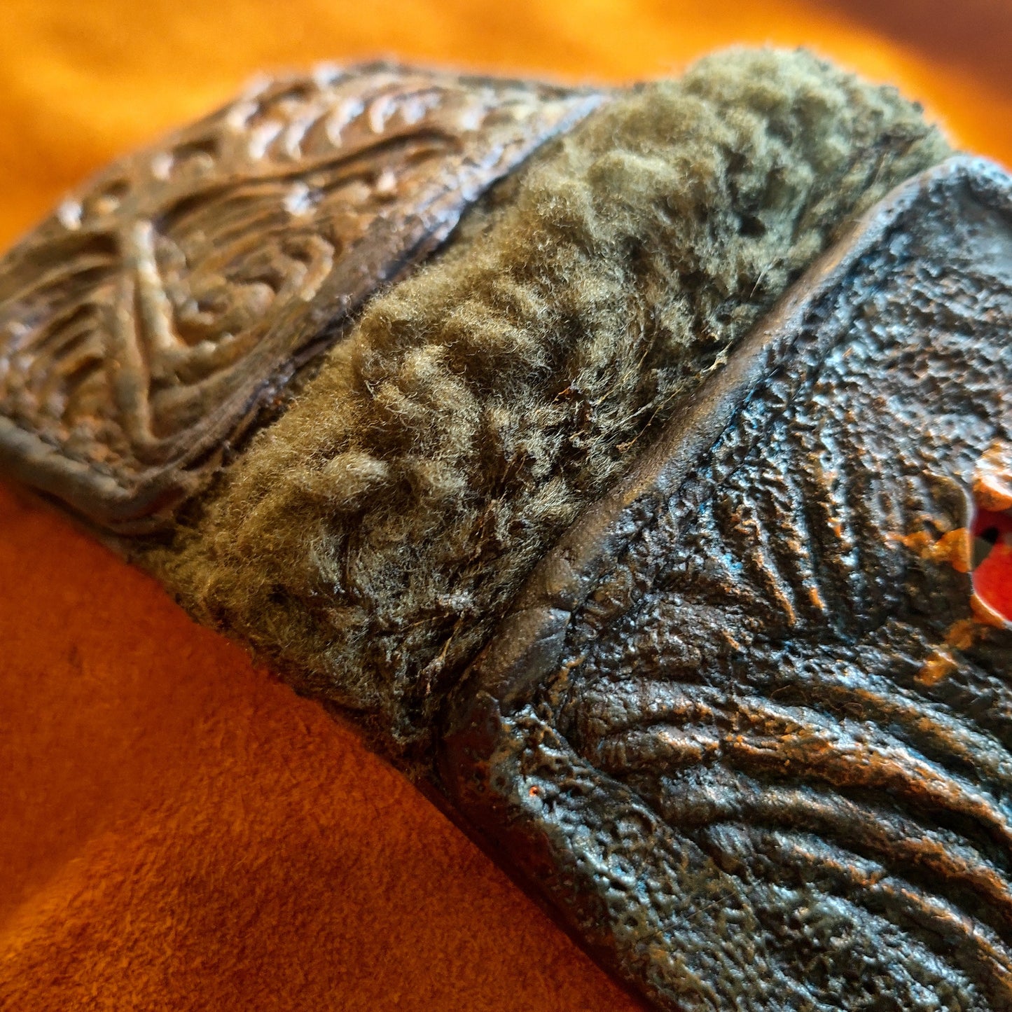Monster face - Green Troll Fur wallet- Necromonicon - Oz - demon eyes - wallet.