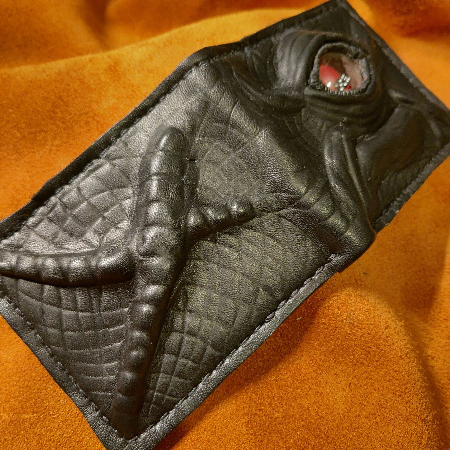 Dice Eye Monster Face - wallet - Necromonicon - demon eyes - Leather wallet.