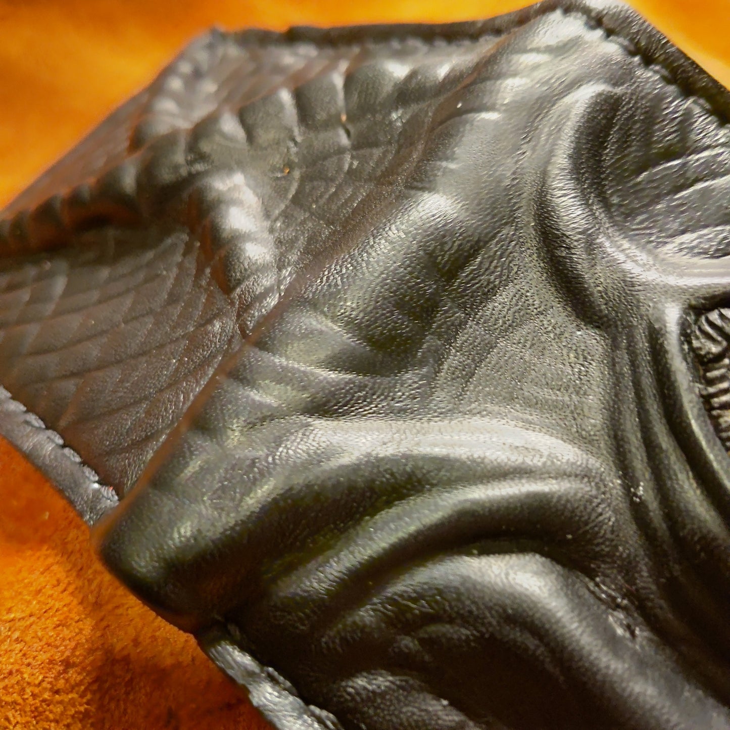 Dice Eye Monster Face - wallet - Necromonicon - demon eyes - Leather wallet.