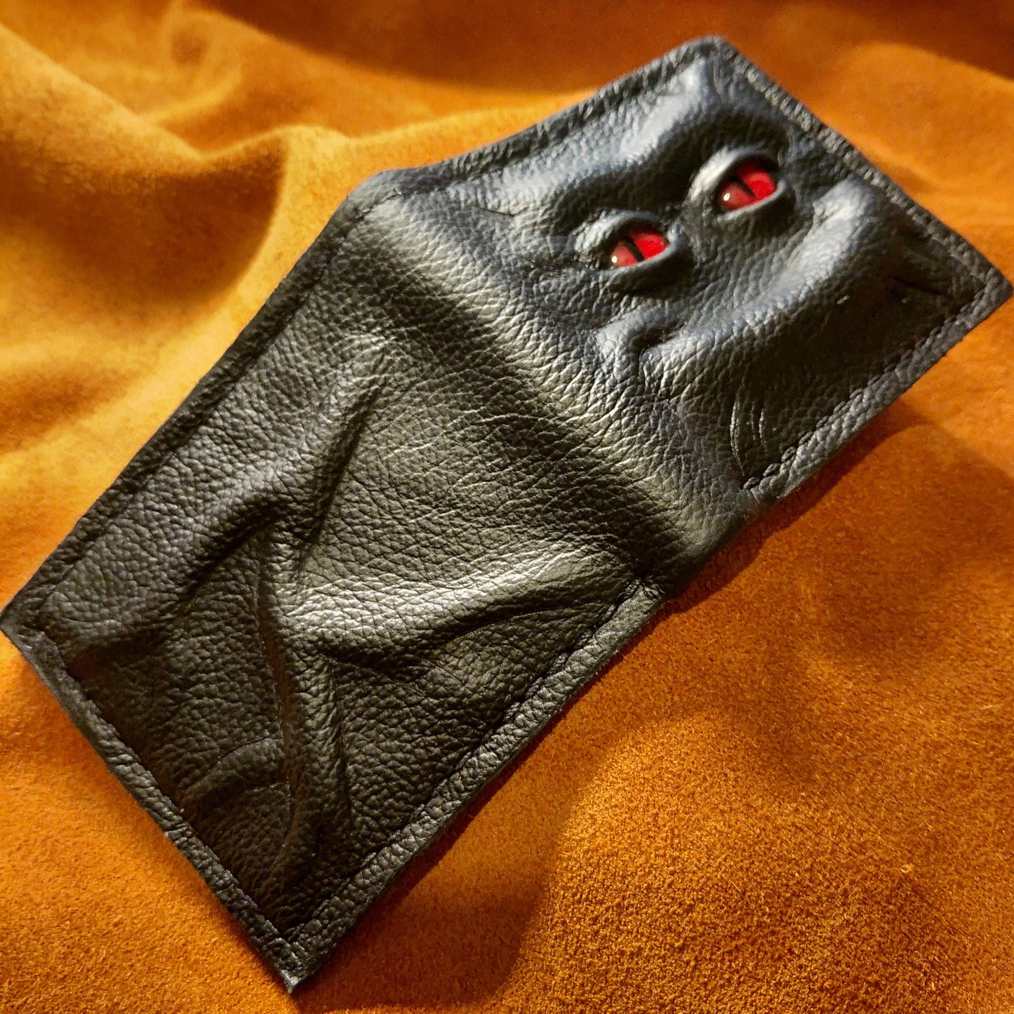 Enderman eyes - Shmuggle face - Necromonicon - demon eyes - Leather wallet.