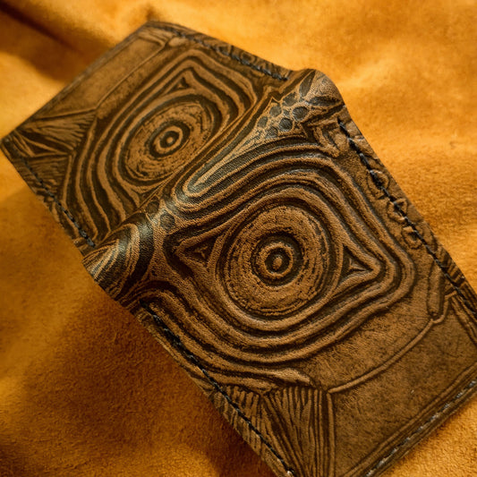 Majoras Mask- Rugged brown - Leather Bifold Wallet - Handcrafted Wallet -