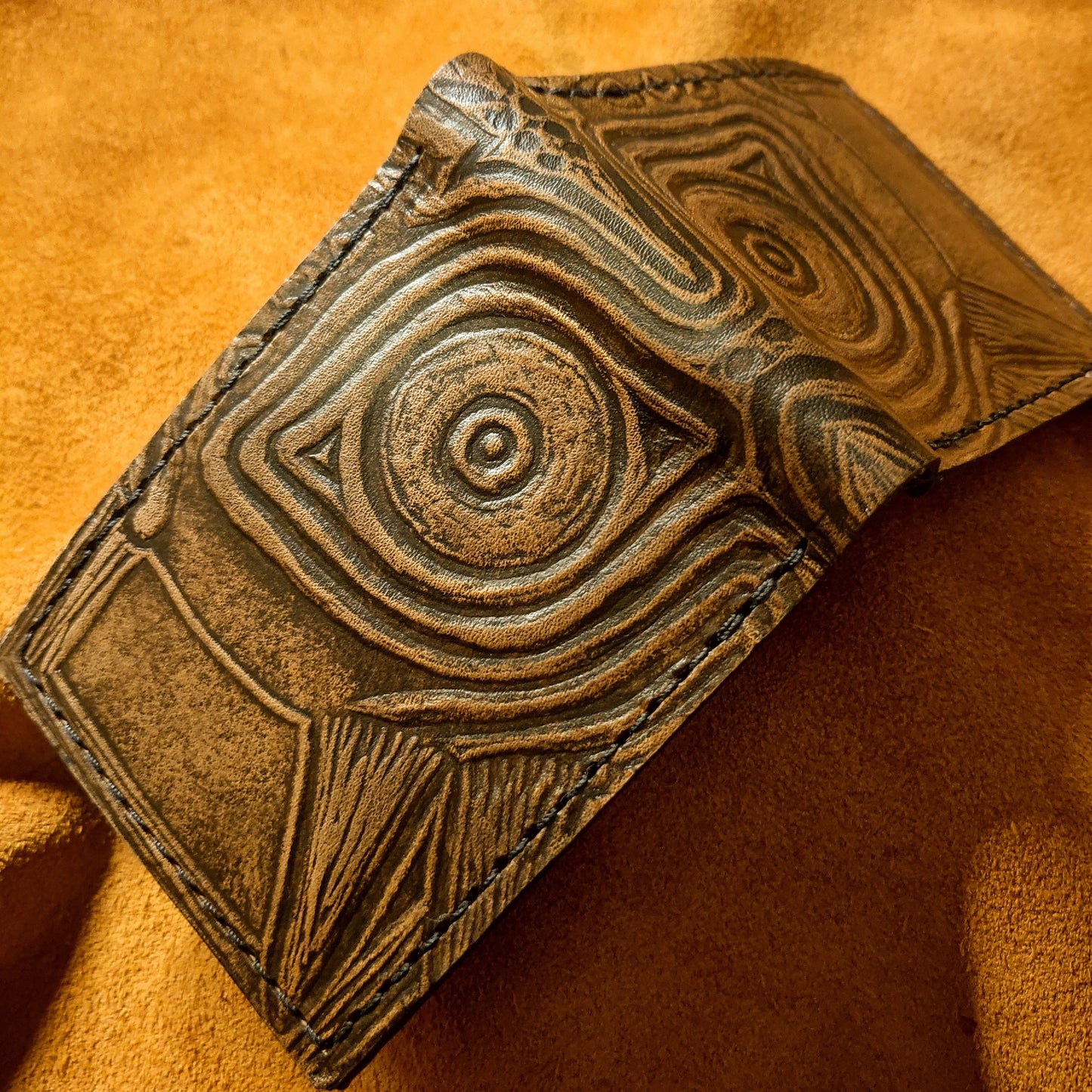 Majoras Mask- Rugged brown - Leather Bifold Wallet - Handcrafted Wallet -
