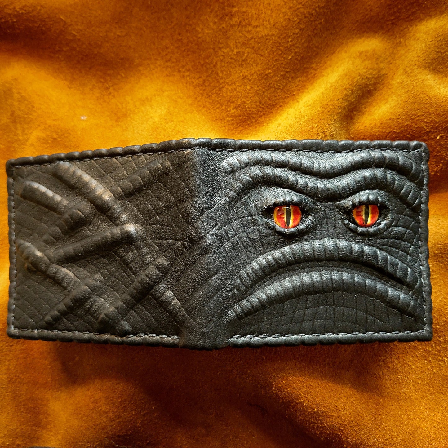 Enderman Eyes bumpy version - Necromonicon - demon eyes - Leather wallet.