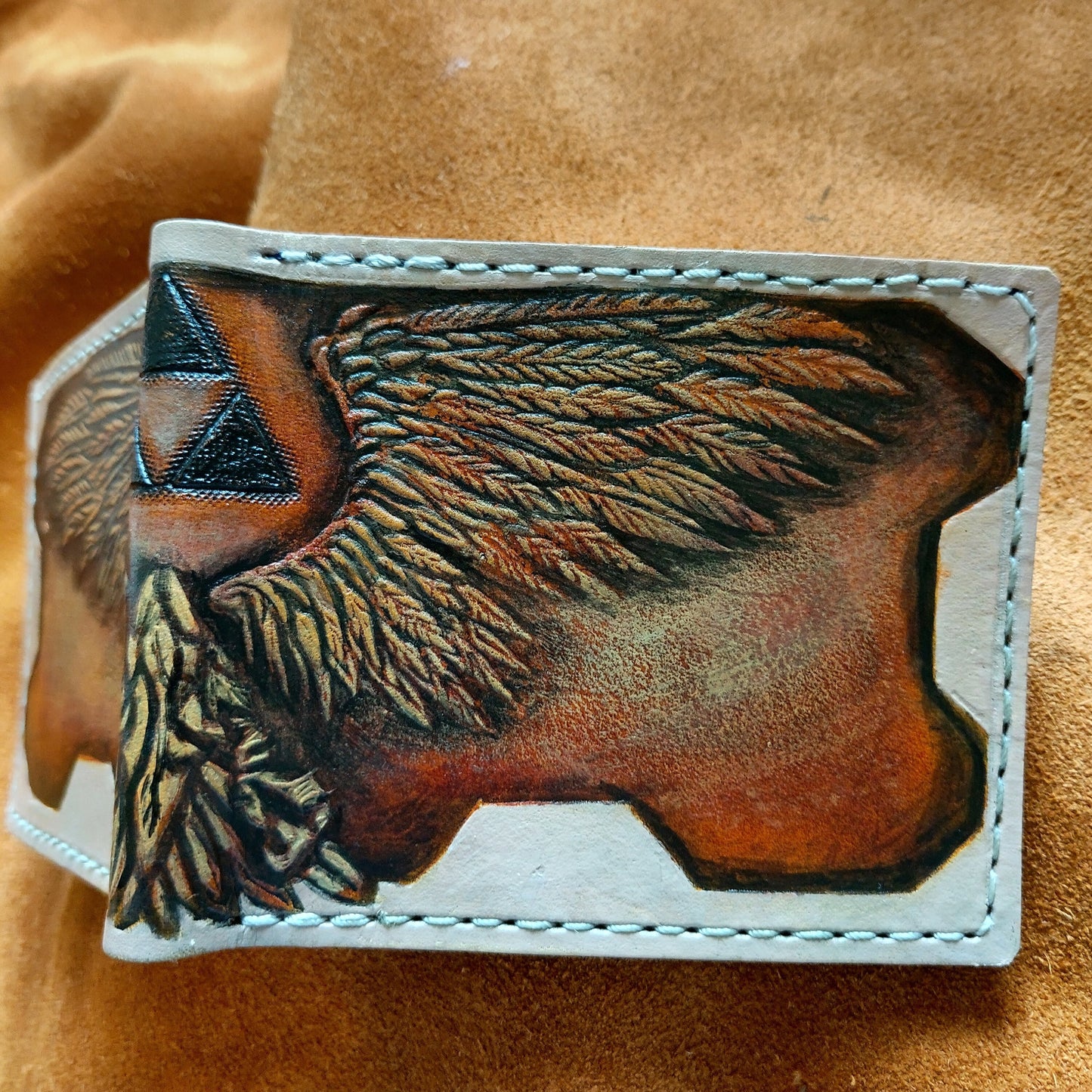 Wings of Hyrule leather wallet- Leather Bifold Wallet - Handcrafted Legend of Zelda Wallet - Link Wallet