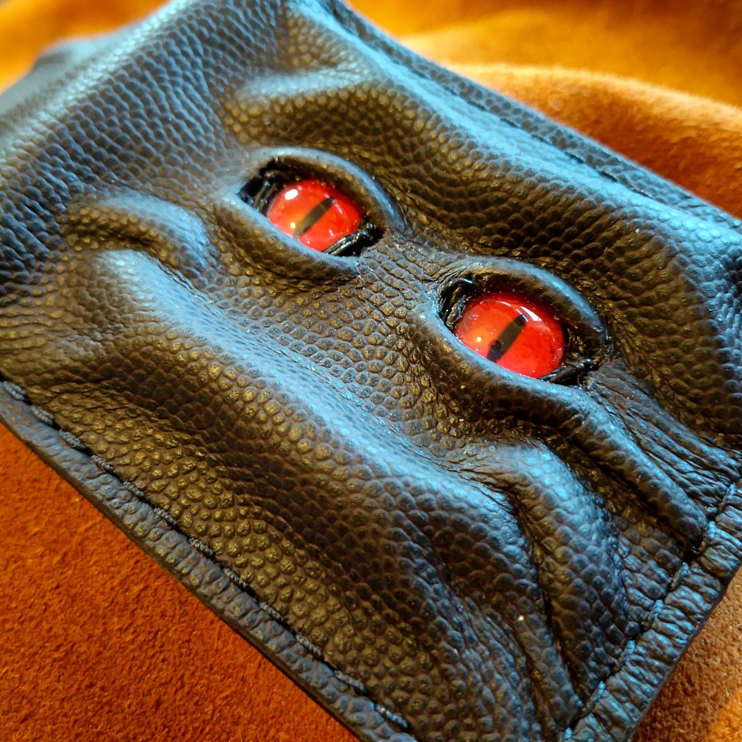 Enderman eyes - Dark brown version - Shmuggle face - Necromonicon - demon eyes - Leather wallet.