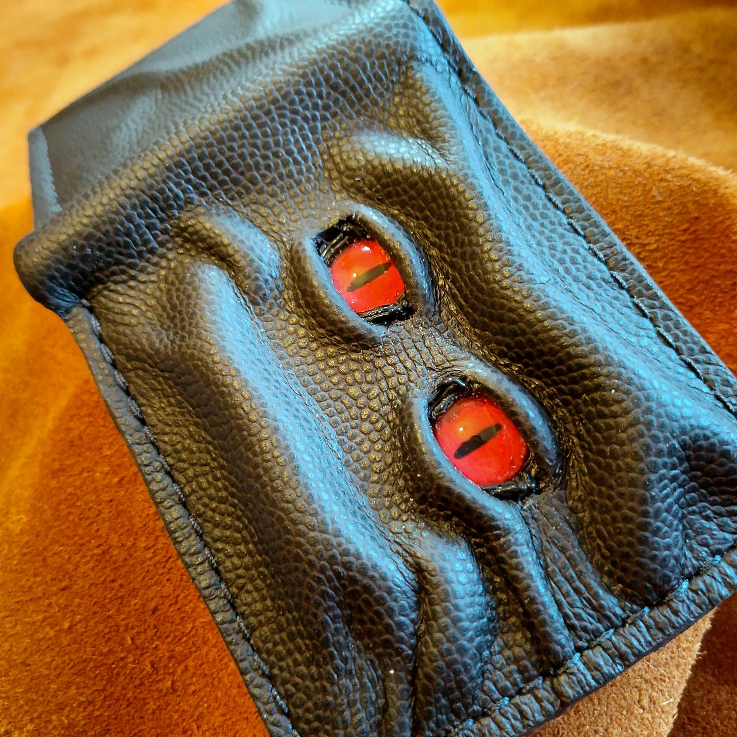 Enderman eyes - Dark brown version - Shmuggle face - Necromonicon - demon eyes - Leather wallet.