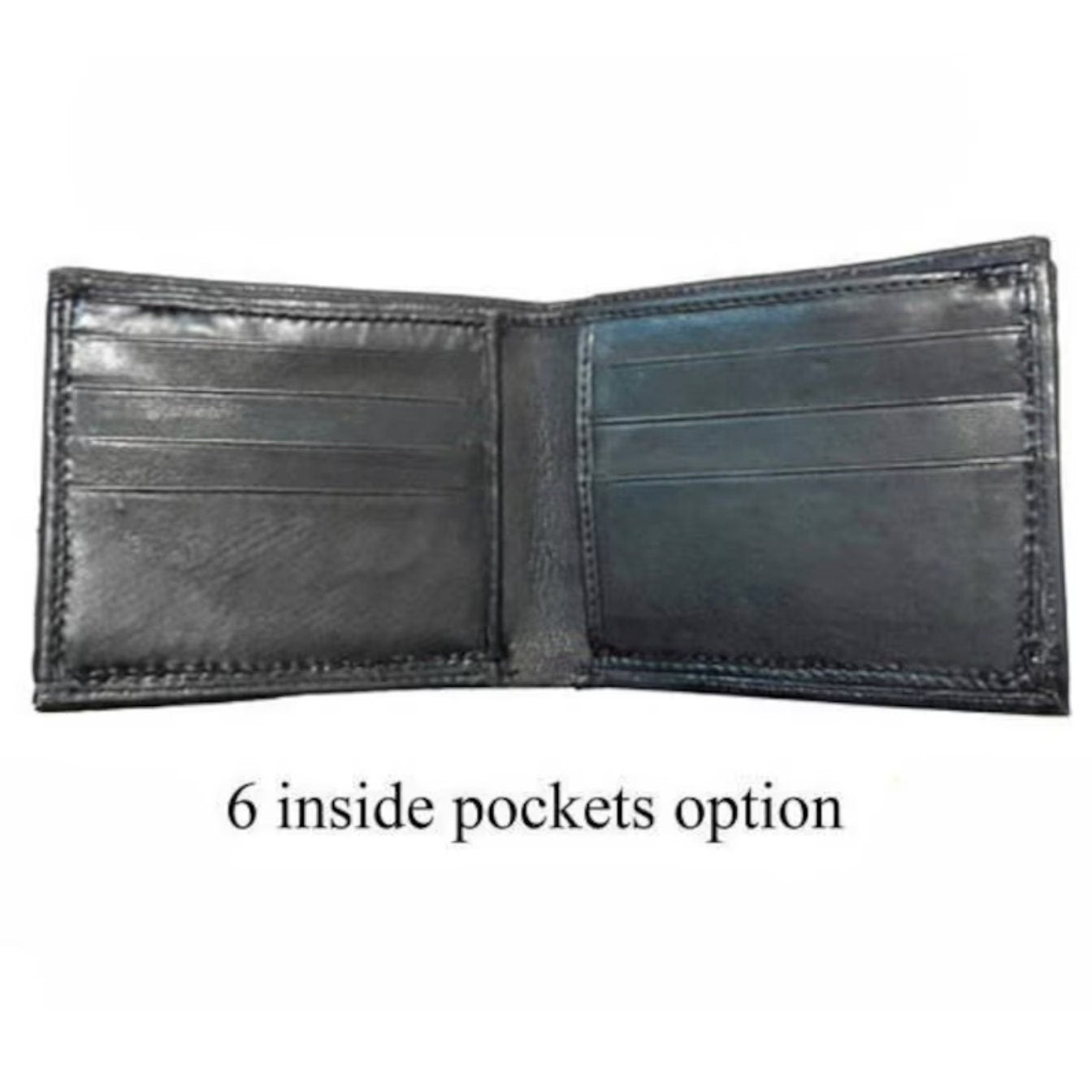 Chilled red white eyed horned monster face - demon eyes - Leather wallet.