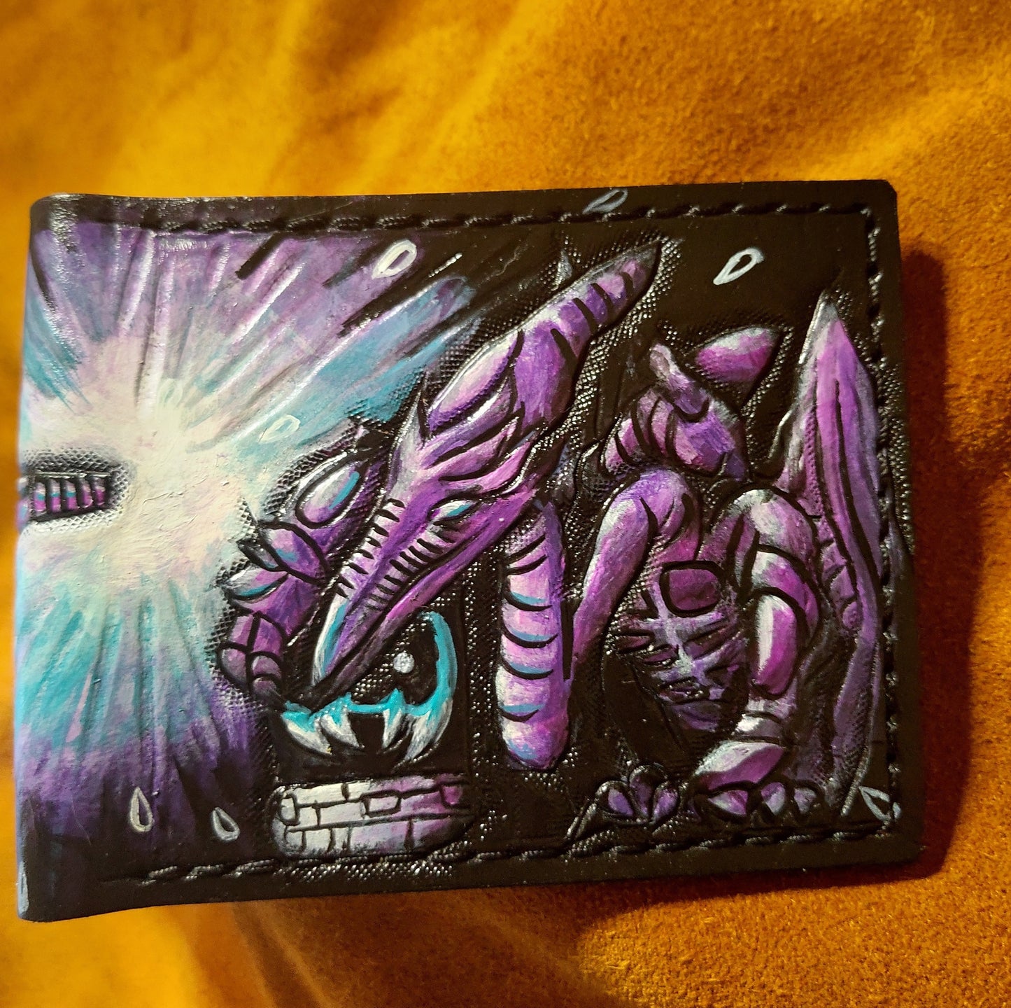 Super metroid - ridley - Leather Bifold Wallet - Handcrafted Wallet -