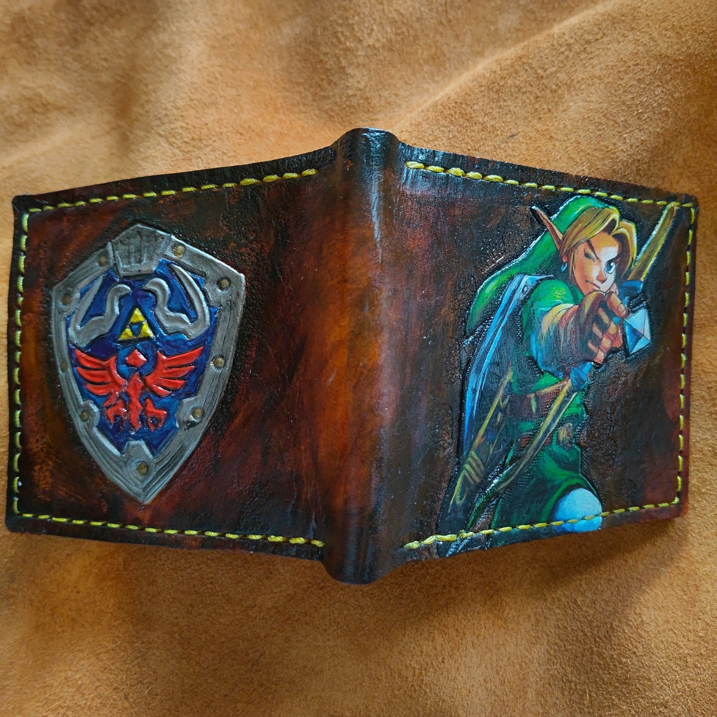 Archer Link leather wallet- Leather Bifold Wallet - Handcrafted Legend of Zelda Wallet - Link Wallet