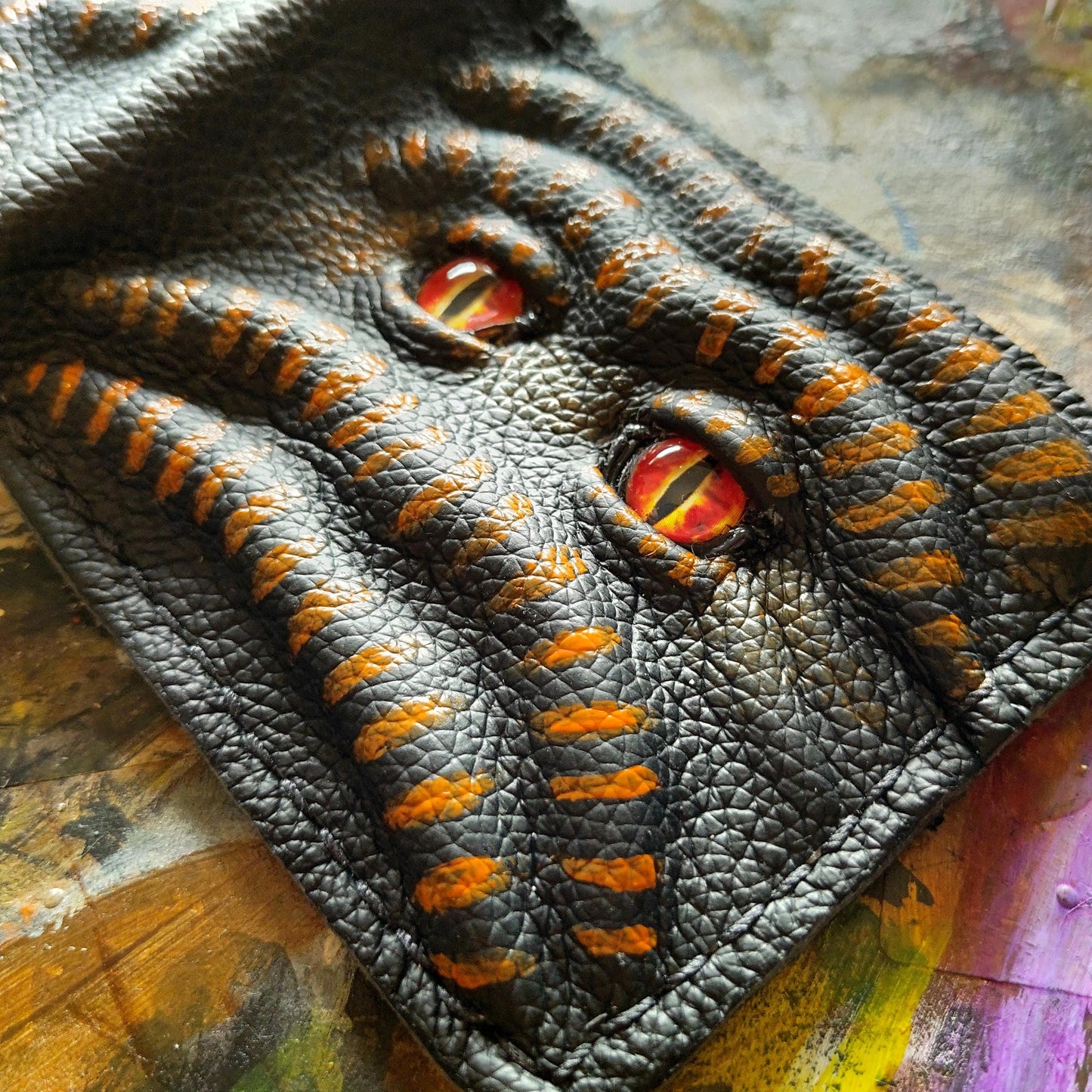 Enderman eyes - Necromonicon - demon eyes - Leather wallet.