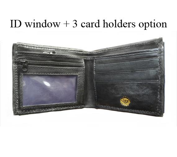 Purple eyes Grumpy Schmuggle face leather wallet - Necromonicon - demon eyes - Leather wallet.