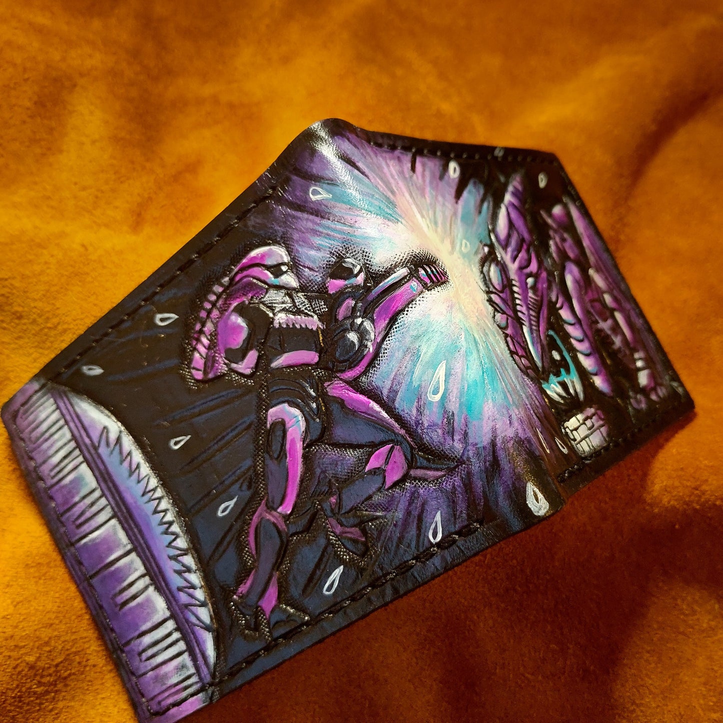 Super metroid - ridley - Leather Bifold Wallet - Handcrafted Wallet -