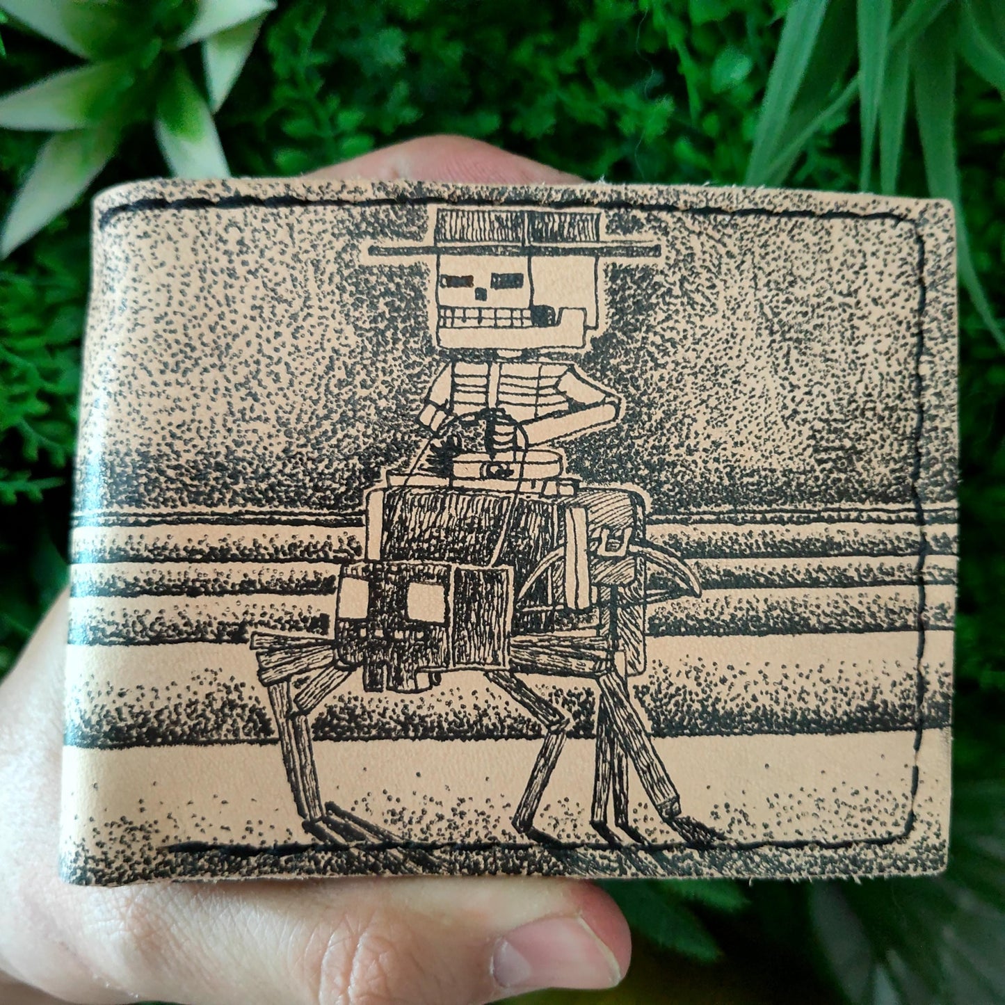 Stippled Full moon Spider Jockey - leather wallet