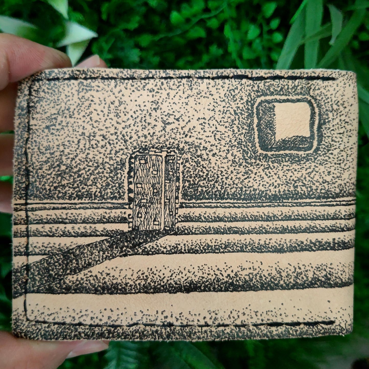 Stippled Full moon Spider Jockey - leather wallet