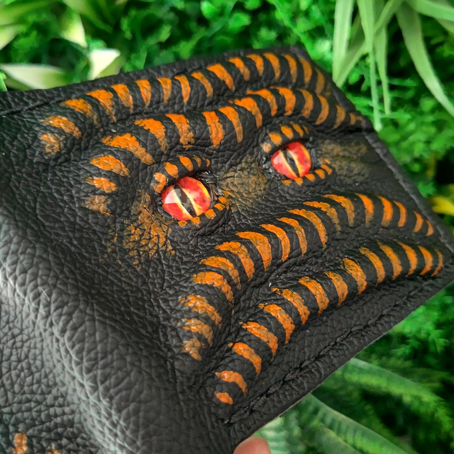 Enderman eyes - Necromonicon - demon eyes - Leather wallet.
