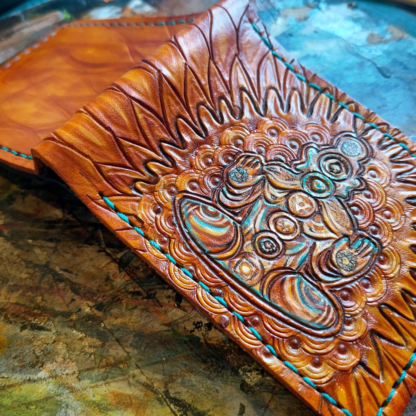 Meditation- Traveler - Bifold Wallet - Handcrafted Wallet -