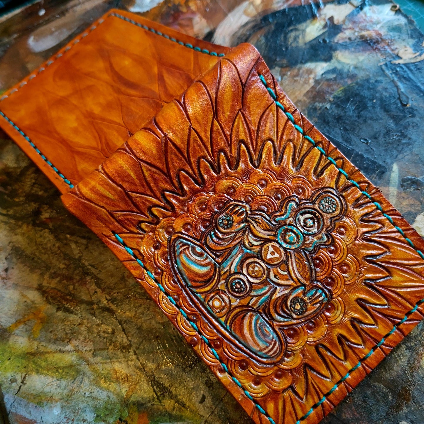 Meditation- Traveler - Bifold Wallet - Handcrafted Wallet -