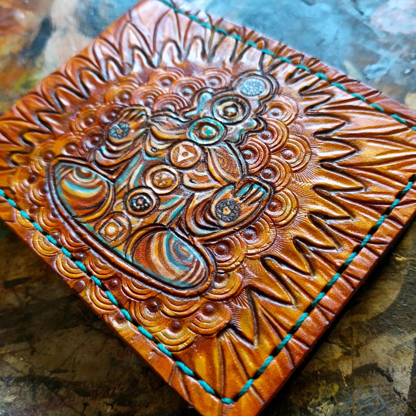 Meditation- Traveler - Bifold Wallet - Handcrafted Wallet -