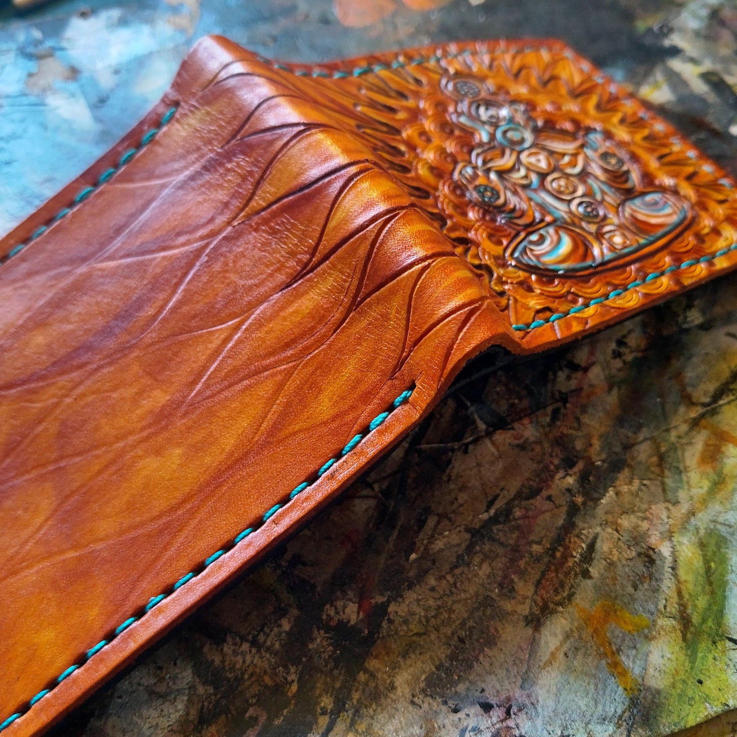 Meditation- Traveler - Bifold Wallet - Handcrafted Wallet -