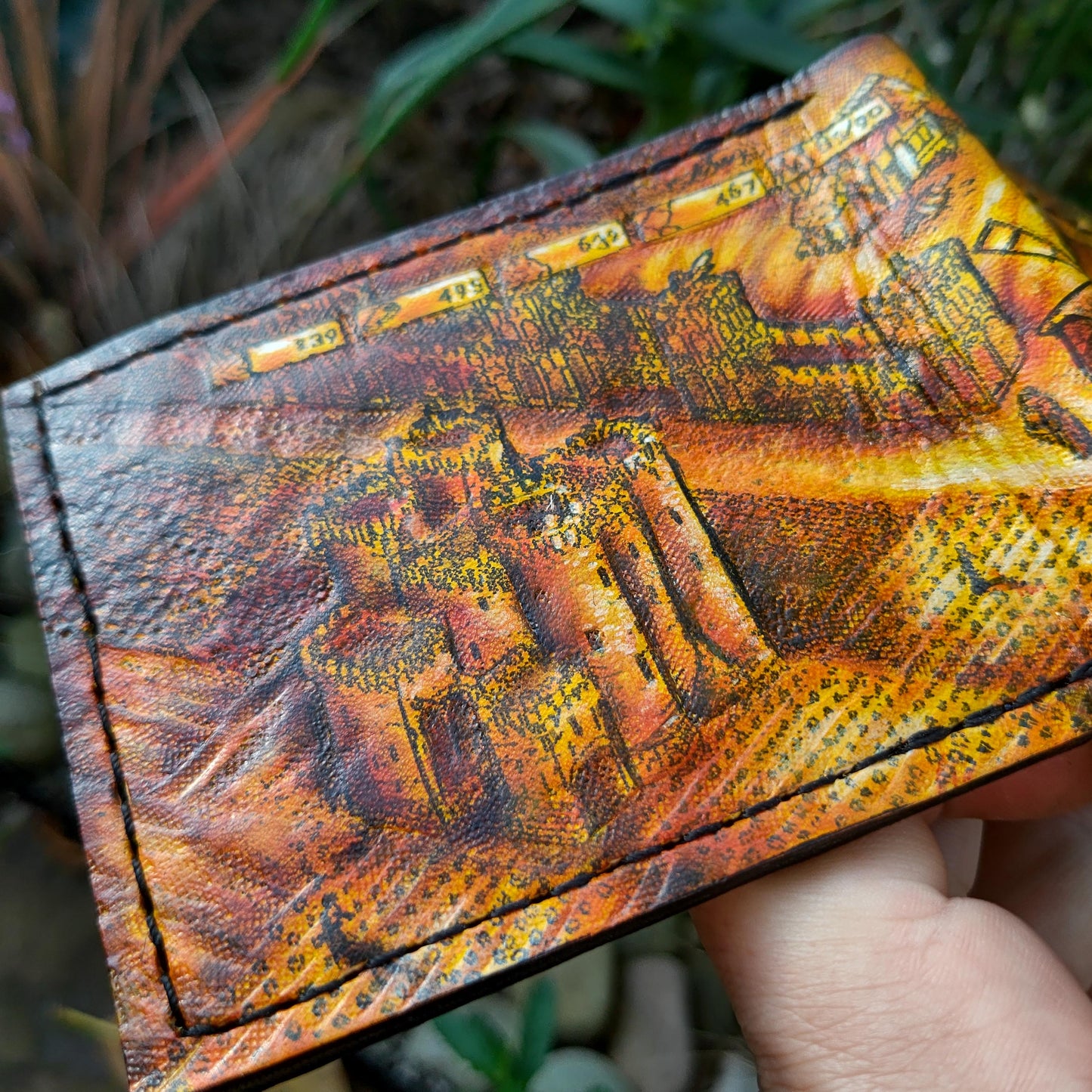 Age Of Empires leather wallet- brown version - Leather Bifold Wallet - Handcrafted Wallet - isometric