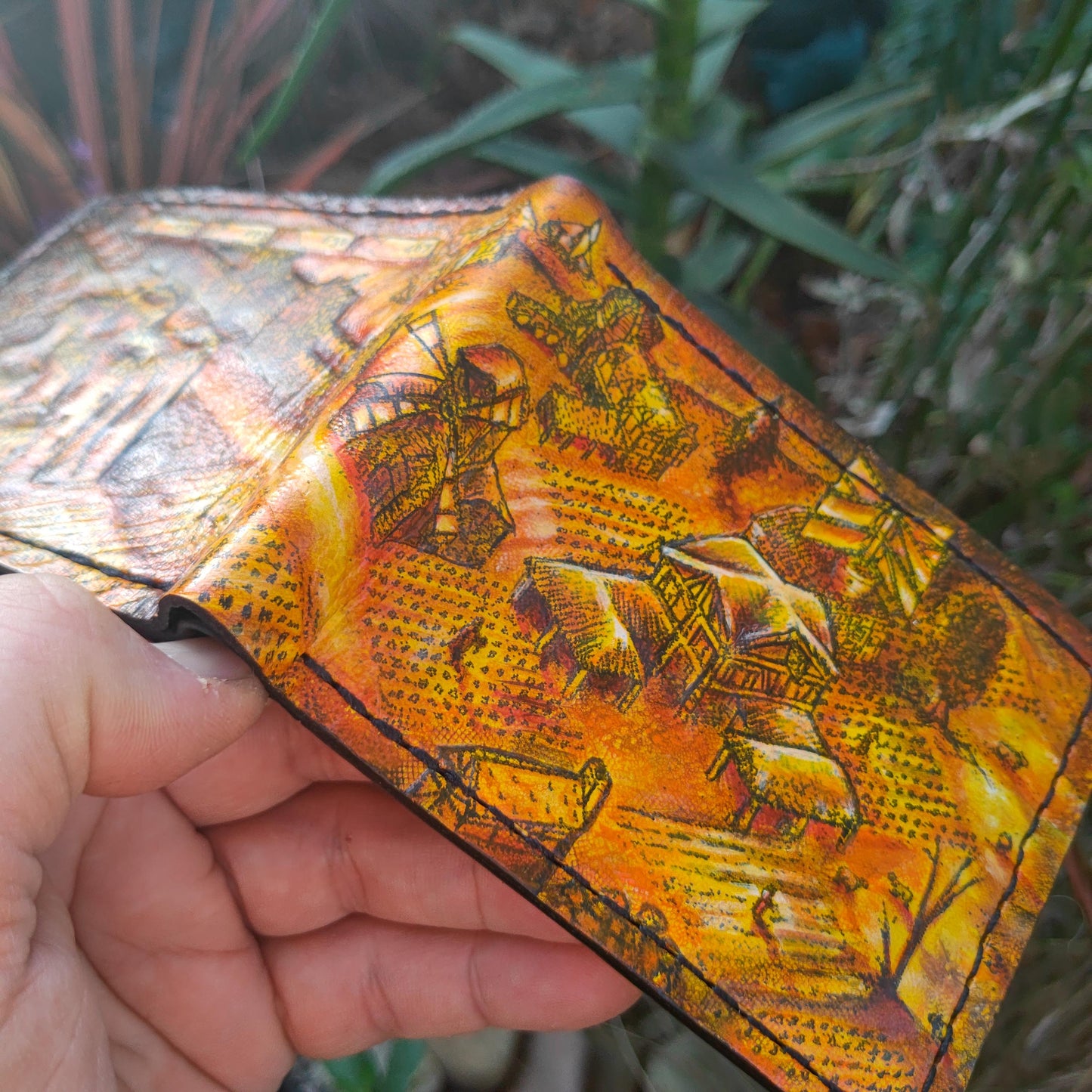 Age Of Empires leather wallet- brown version - Leather Bifold Wallet - Handcrafted Wallet - isometric
