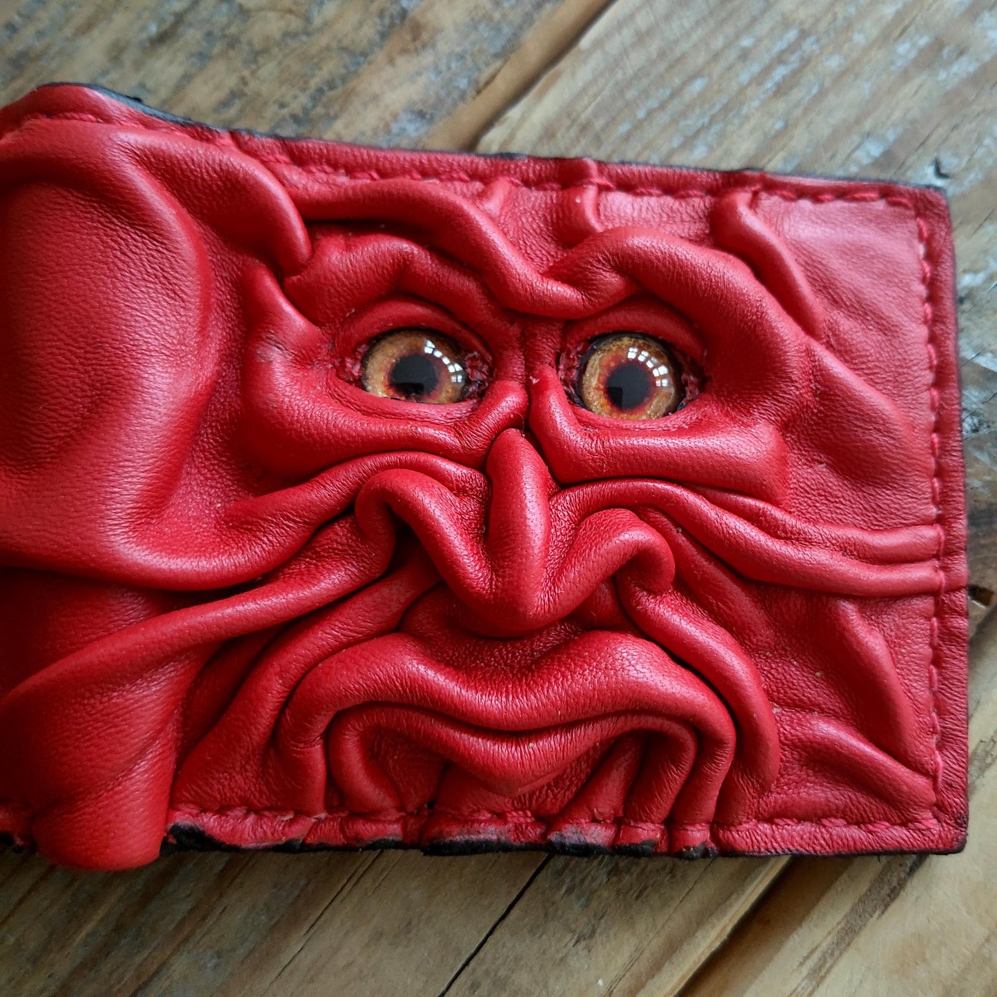 Red Man- Fire spirit - Leather wallet.