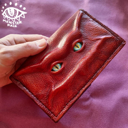 Schmuggle Beast extra Long Wallet - Necromonicon - demon eyes - Leather wallet.