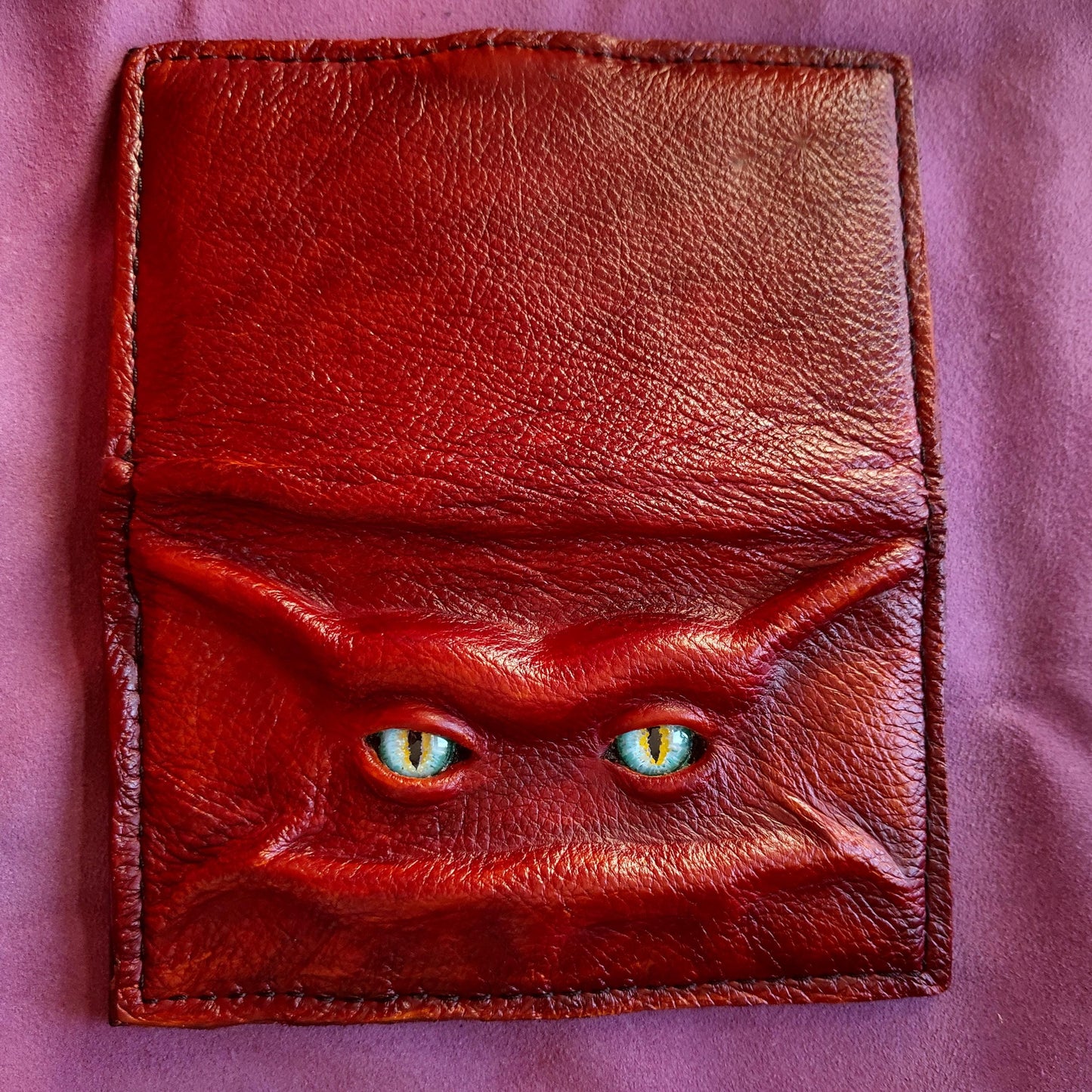 Schmuggle Beast extra Long Wallet - Necromonicon - demon eyes - Leather wallet.