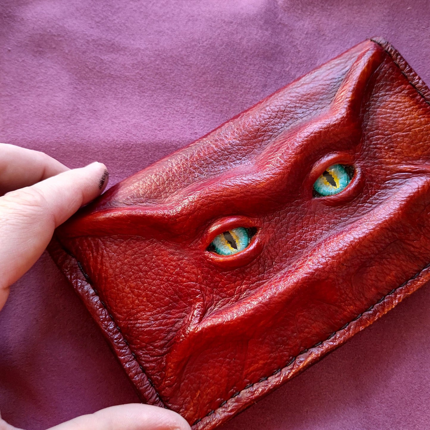 Schmuggle Beast extra Long Wallet - Necromonicon - demon eyes - Leather wallet.