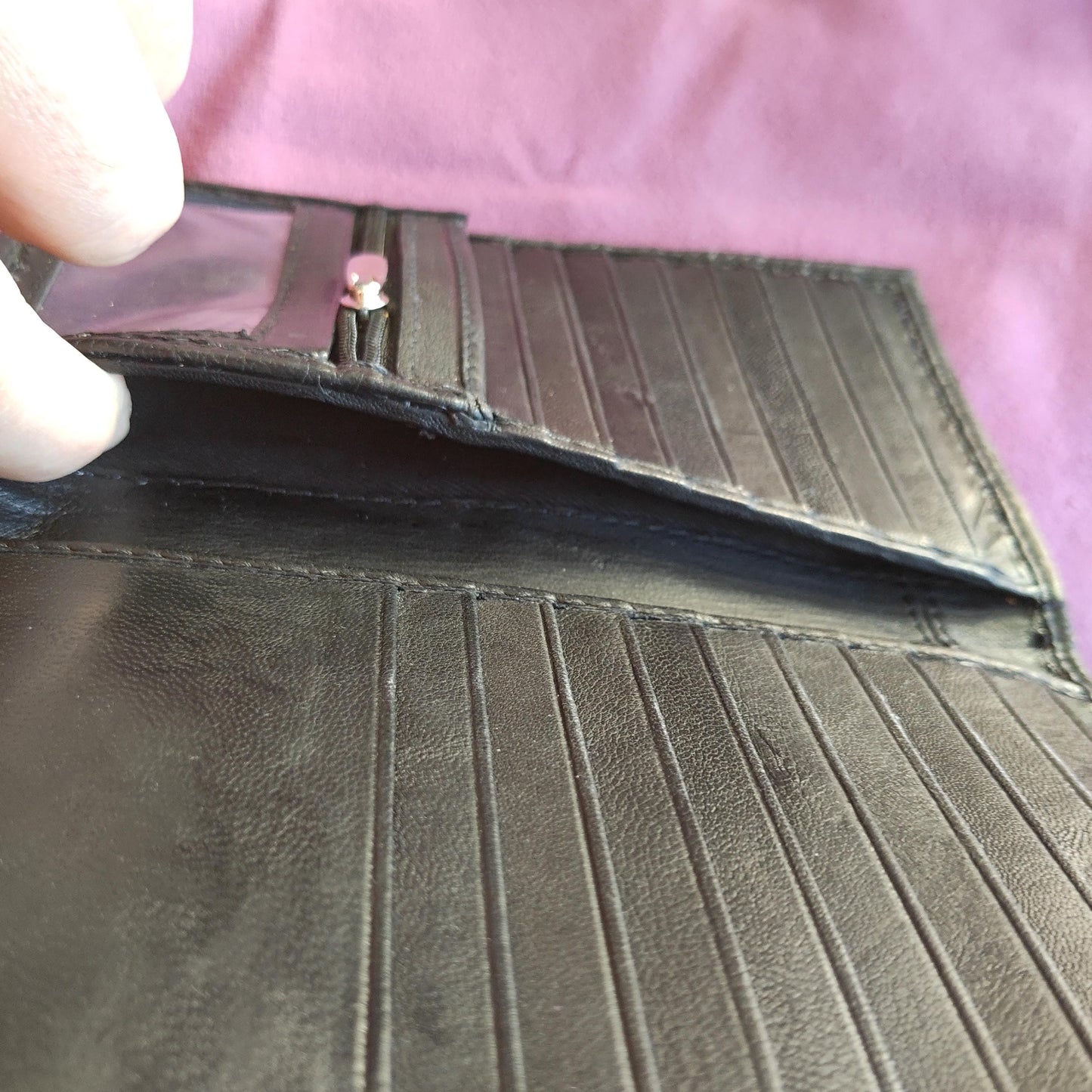 Schmuggle Beast extra Long Wallet - Necromonicon - demon eyes - Leather wallet.