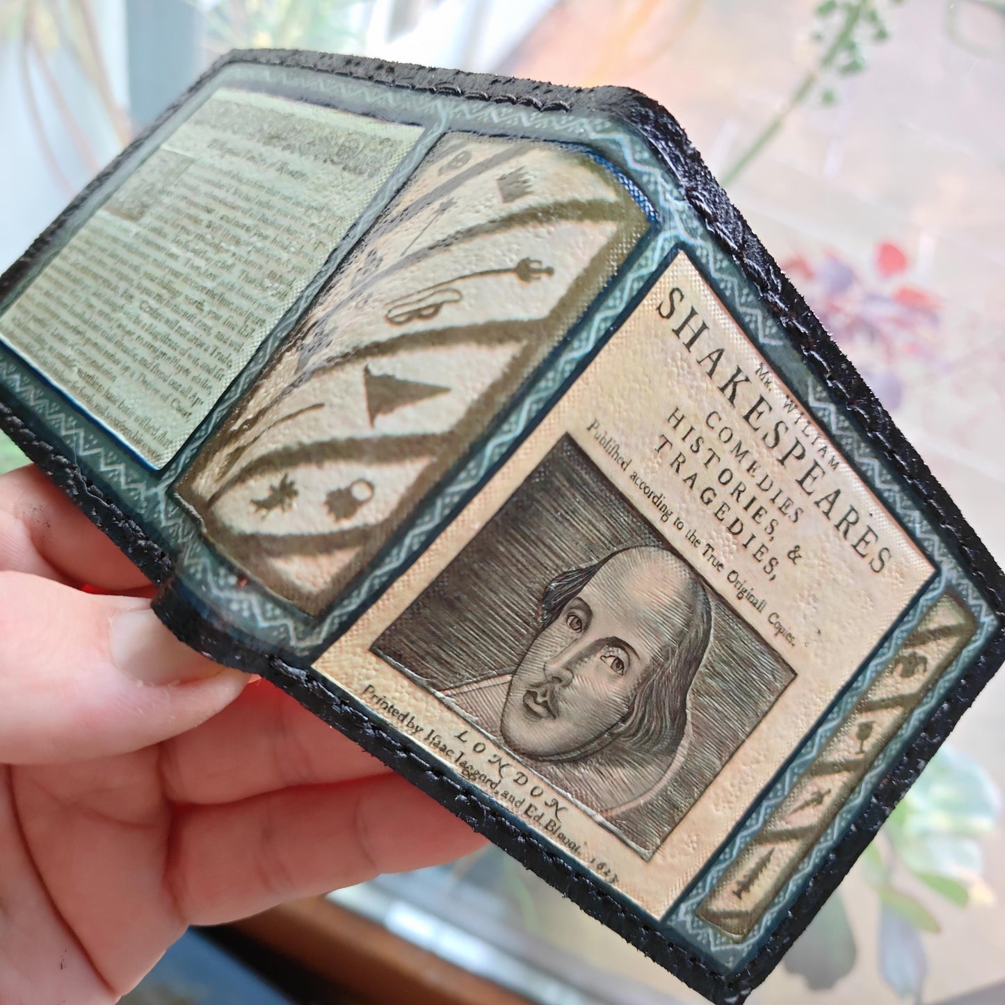Shakespeare leather wallet- Leather Bifold Wallet - Handcrafted