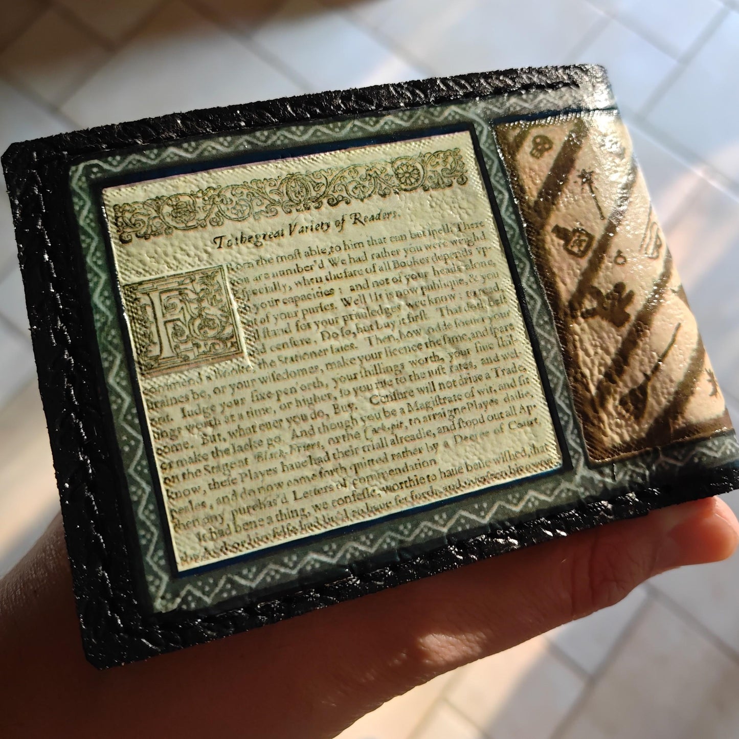 Shakespeare leather wallet- Leather Bifold Wallet - Handcrafted