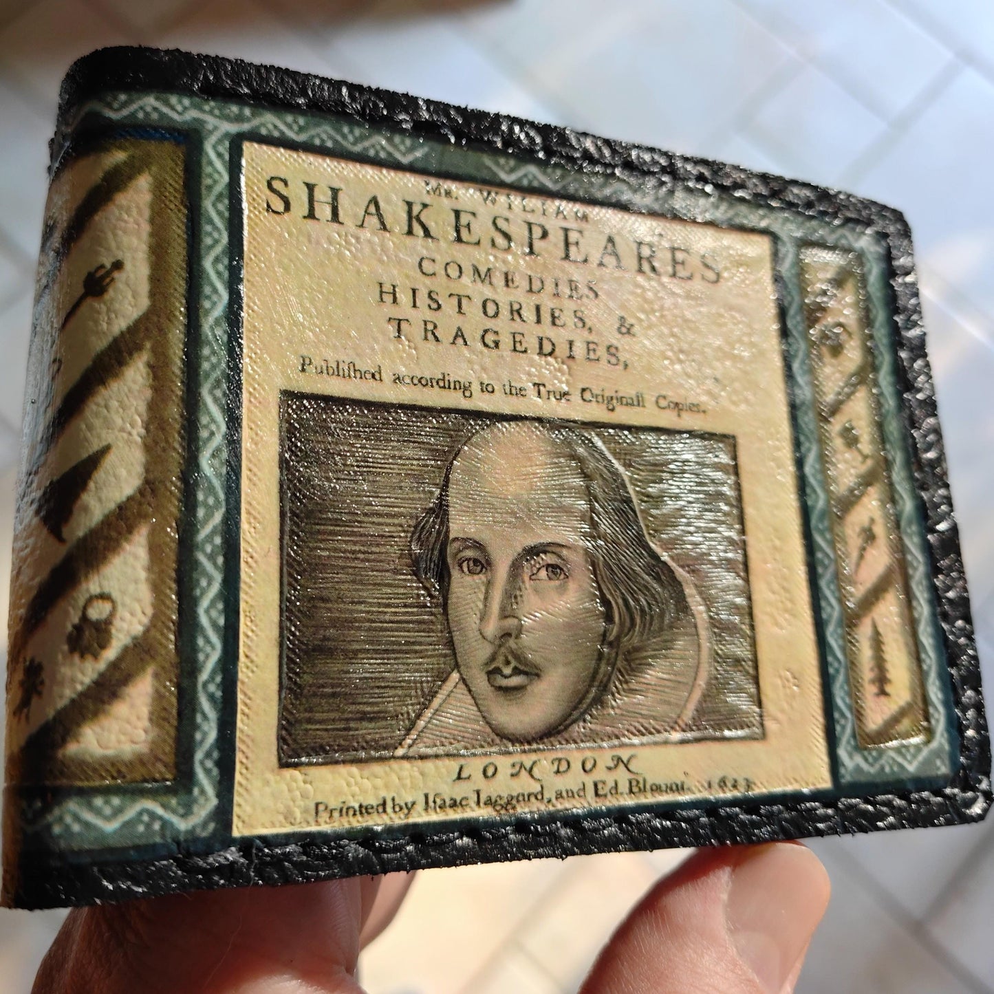 Shakespeare leather wallet- Leather Bifold Wallet - Handcrafted