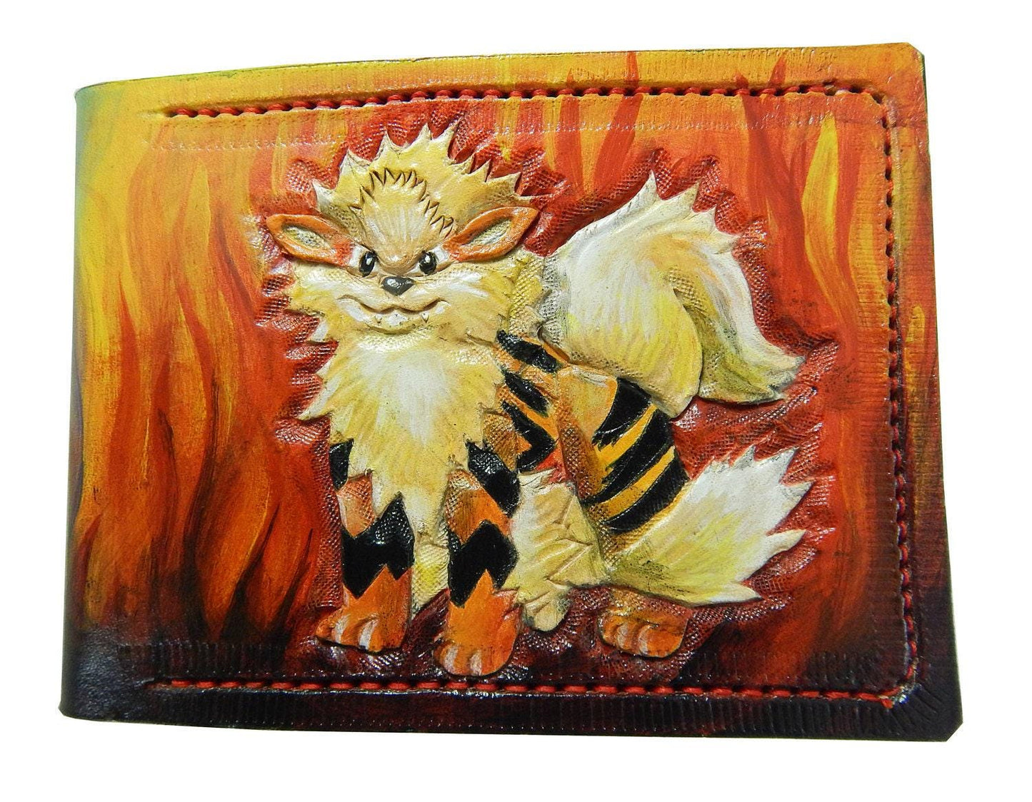 Arcanine and Noivern - Leather Bifold Wallet - Handcrafted Wallet -