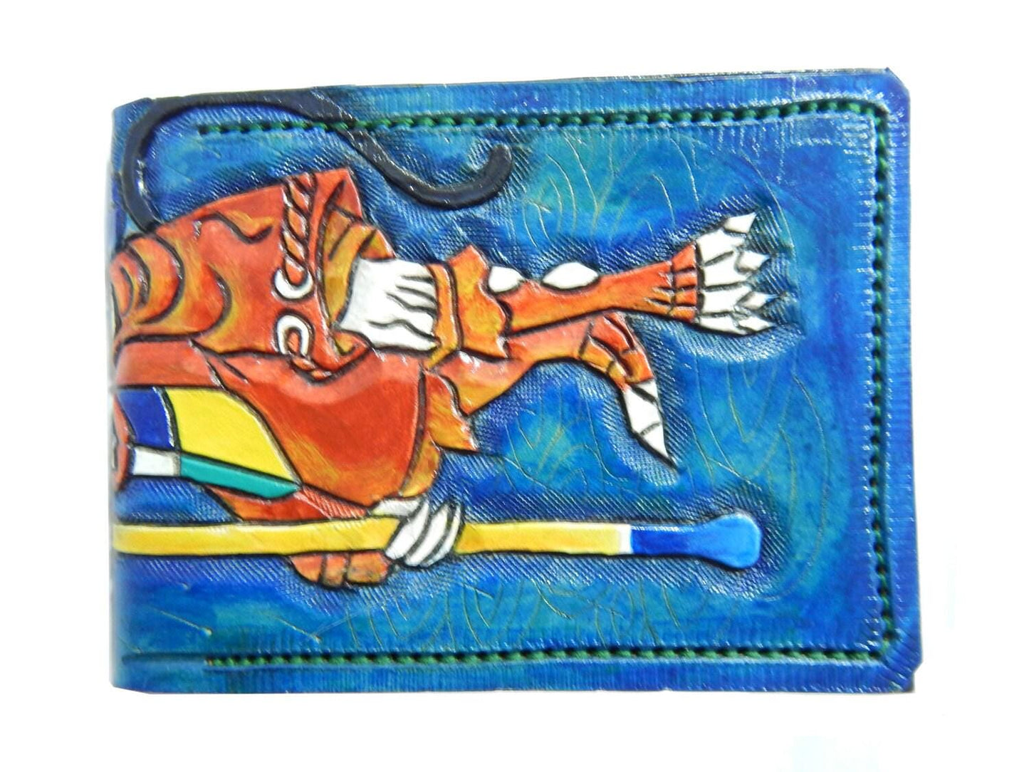 Freya Crescent - Blue version - Leather Bifold Wallet - Handcrafted Final Fantasy inspired Wallet -