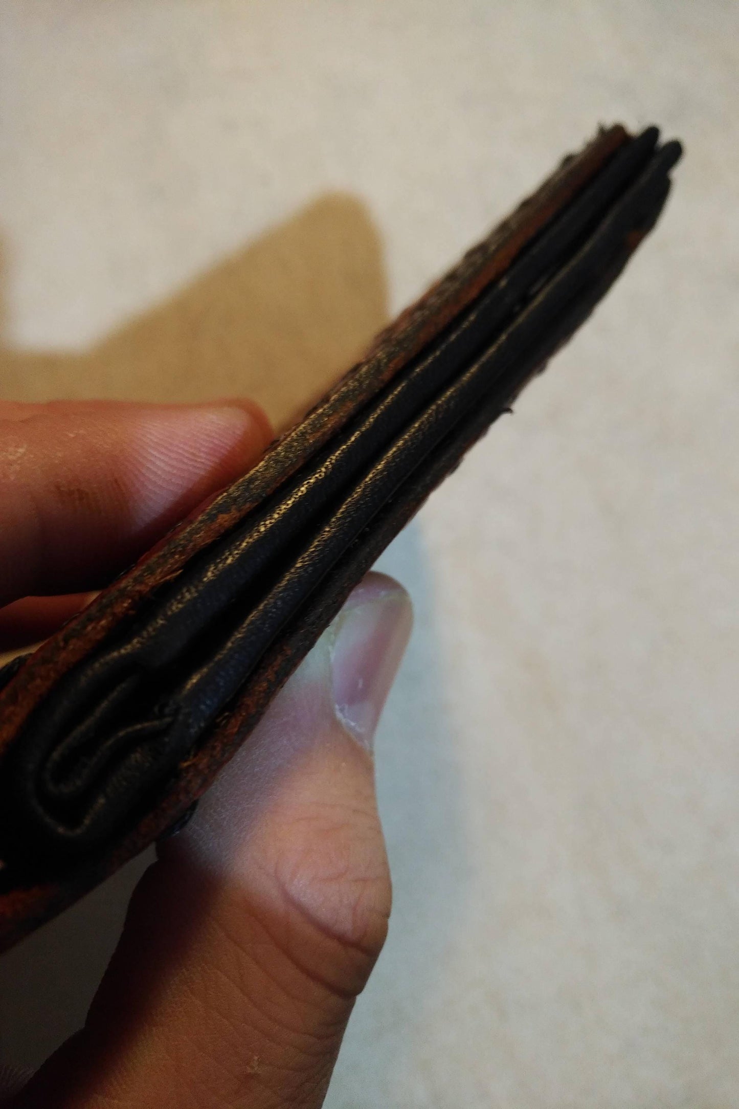 Dragon Skeleton - Fossil - Leather Bifold Wallet - Handcrafted Wallet -