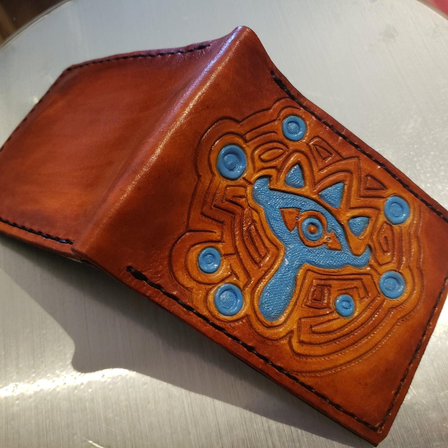 Breath of the Wild leather wallet- Leather Bifold Wallet - Handcrafted Legend of Zelda Wallet - Link Wallet