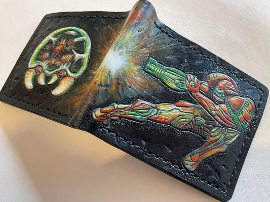 Super Metroid - Leather Bifold Wallet - Handcrafted Wallet -
