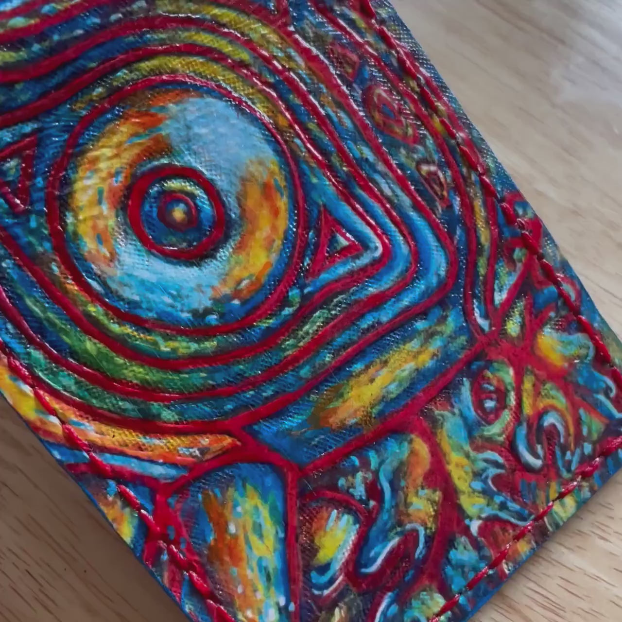 Radiant Majora mask leather wallet- Leather Bifold Wallet - Handcrafted Legend of Zelda Wallet - Link Wallet