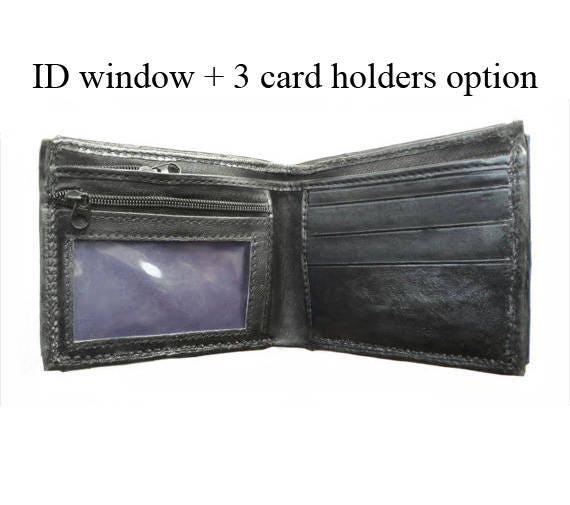 Goblin face- black version - Necromonicon - Oz - demon eyes - monster face - Leather wallet.