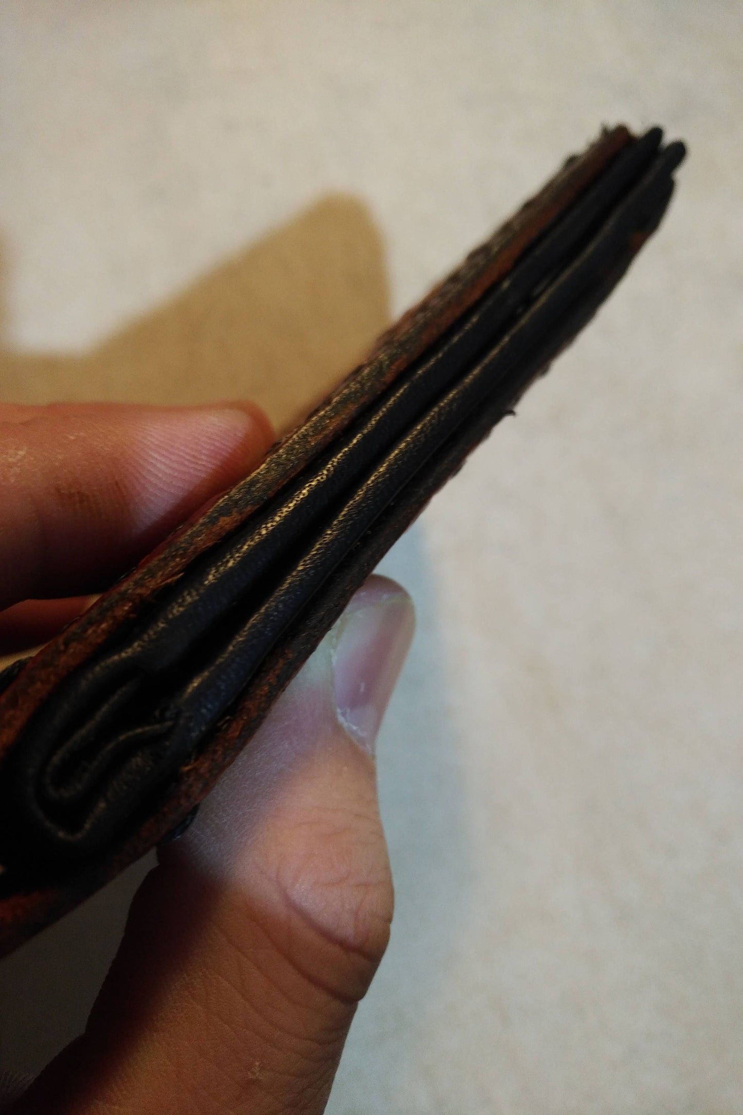 Outer Space - Earth - Sun - Moon -Leather Bifold Wallet - Handcrafted Wallet -