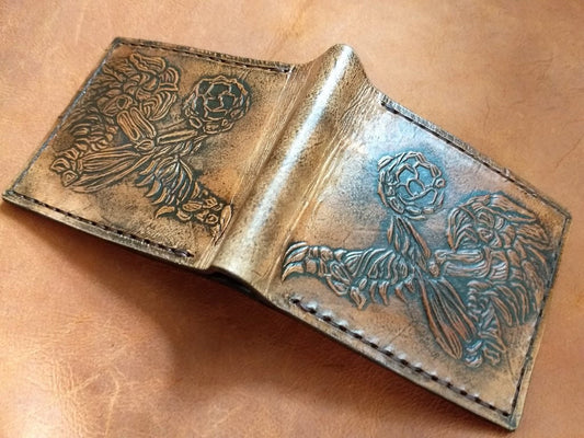 Ancient Chozo - brown - Leather Bifold Wallet - Handcrafted Wallet -