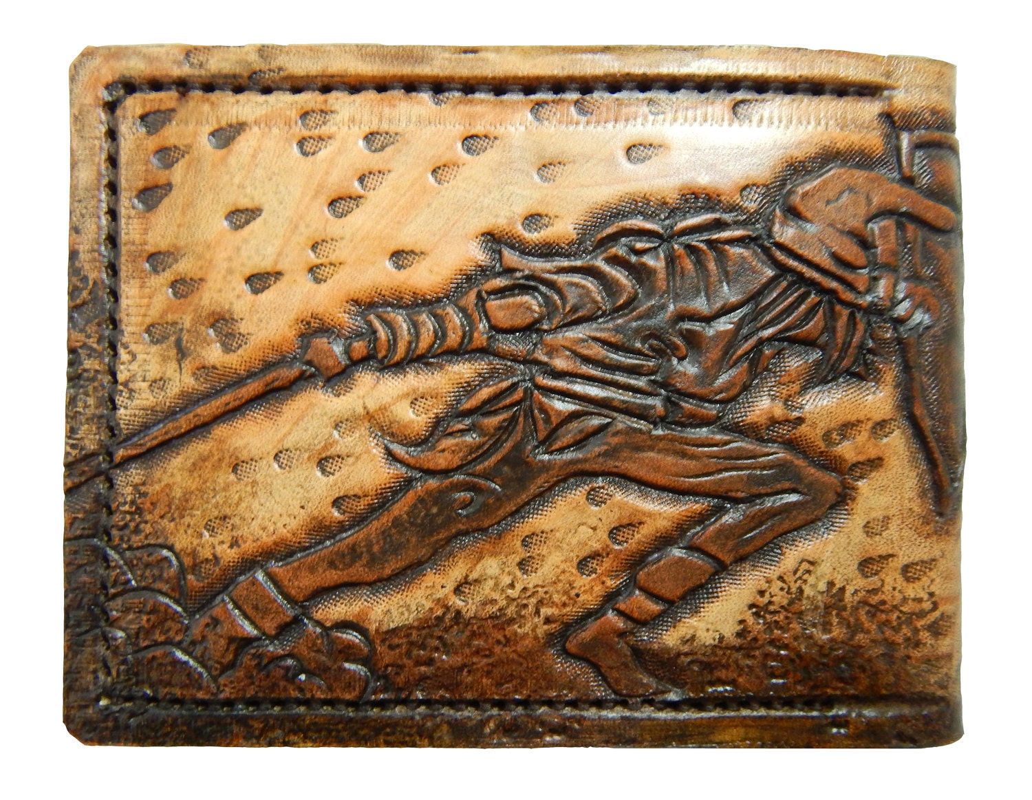 Dark Link leather wallet- brown version - Leather Bifold Wallet - Handcrafted Legend of Zelda Wallet - Link Wallet