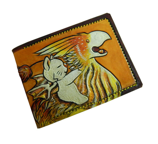 Chocobo Rider - Leather Bifold Wallet - Handcrafted Final Fantasy inspired Wallet -