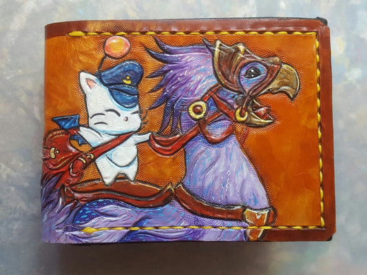 FF14 Chocobo Rider - Leather Bifold Wallet - Handcrafted Final Fantasy 14 inspired Wallet -