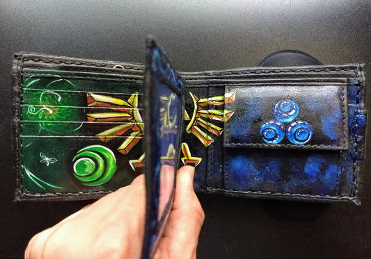 Holy Relics version 2, Majoras Mask leather wallet - Leather Bifold Wallet - Handcrafted Legend of Zelda Wallet - Link Wallet