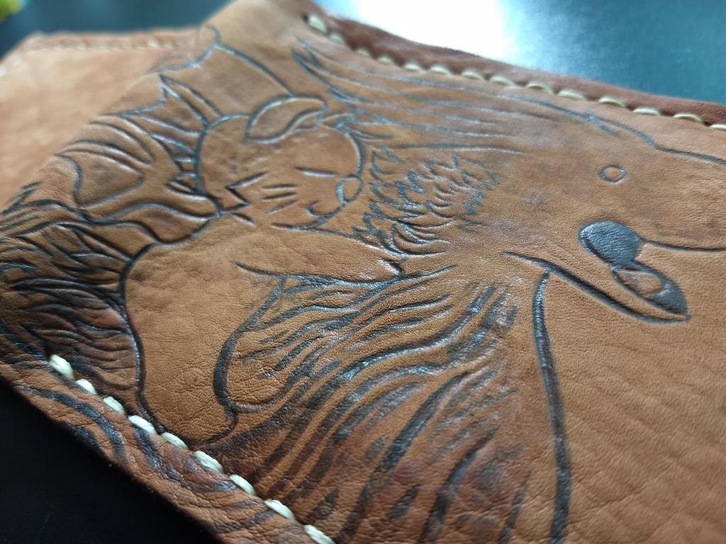 Suede Chocobo moogle rider Leather wallet.