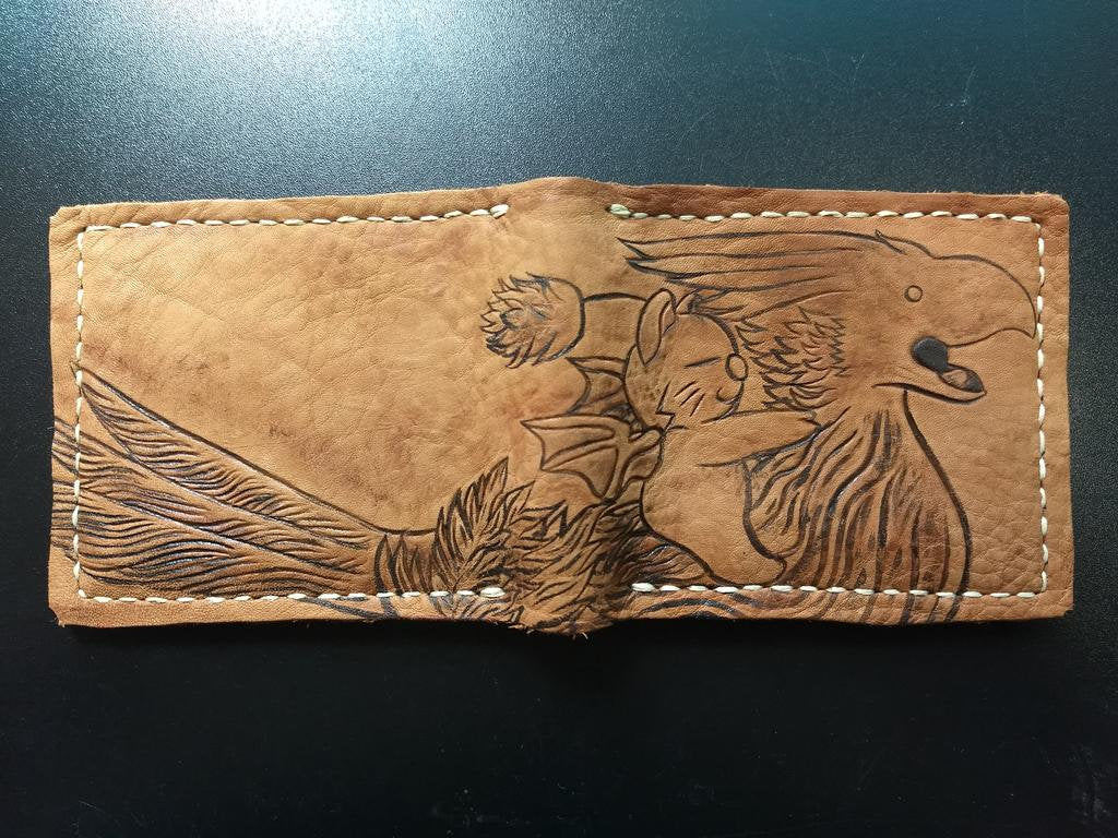 Suede Chocobo moogle rider Leather wallet.